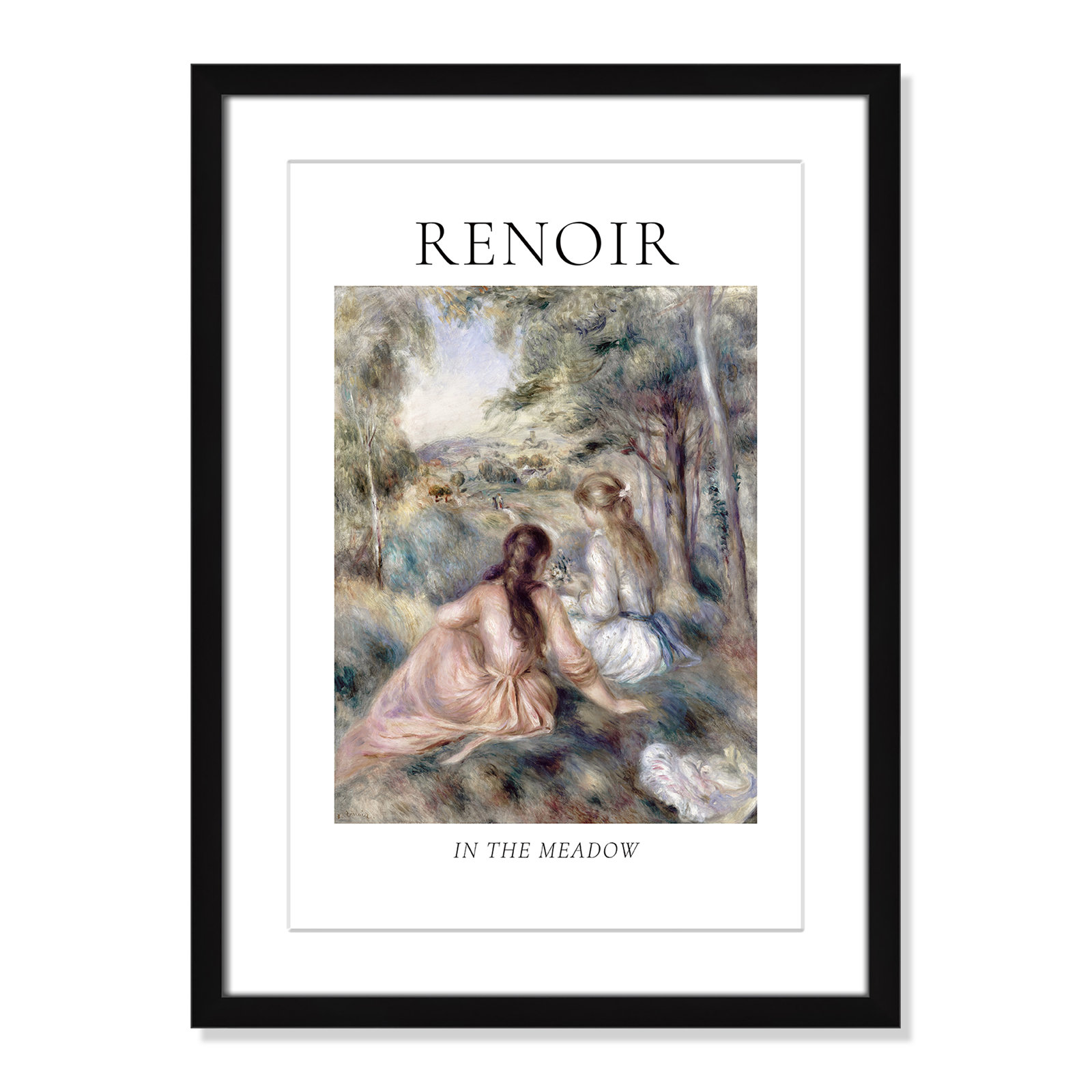 Old Masters Collection "In the Meadow" Print, Black Single Picture Frame, Yes, 23" H x 17" W x 1.25" D