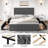 King Bed Frame With Headboard And 4 Storage Drawers, Platform Bed Frame Square Stitched Button Tufted-1062865892-1062865901