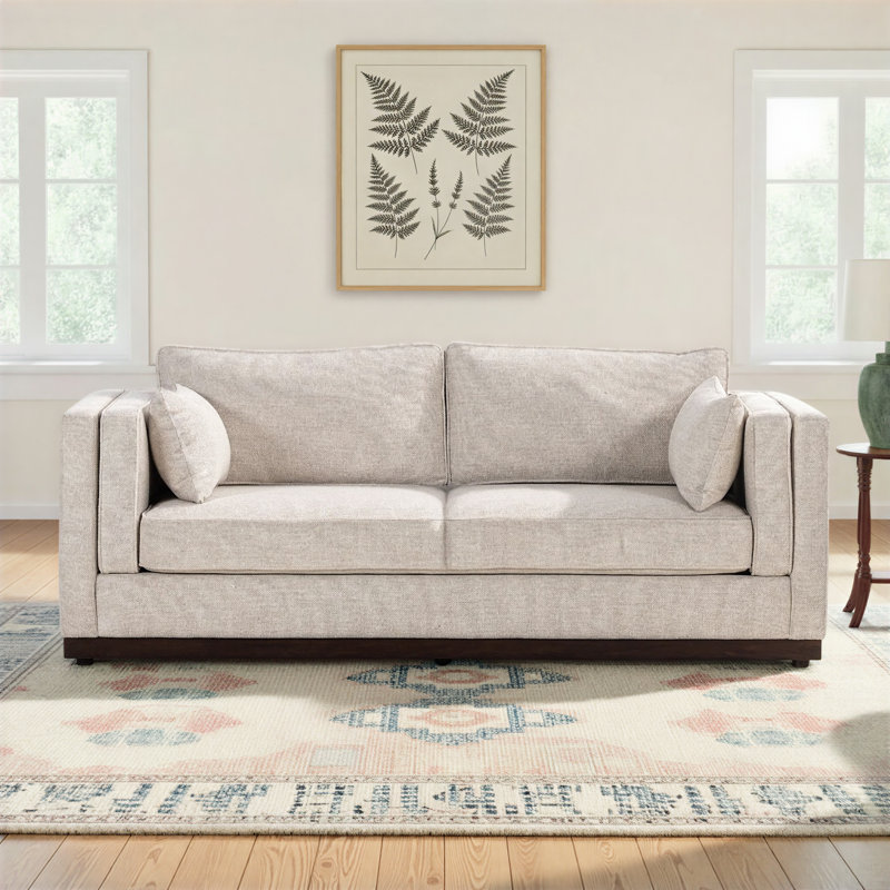 Dinah Upholstered 87'' Sofa, Nova Taupe 100% Polyester, 34" H x 87" W x 40.5" D