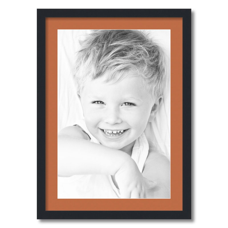 Matte Picture Frame with Mat, Red Orange