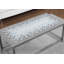 Table basse, accent, cocktail, rectangulaire, salon, L 42 po, carrelage bleu, métal gris, transitionnel