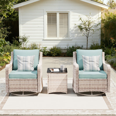 Ensemble de mobilier d'extérieur 3 pièces, bleu ciel