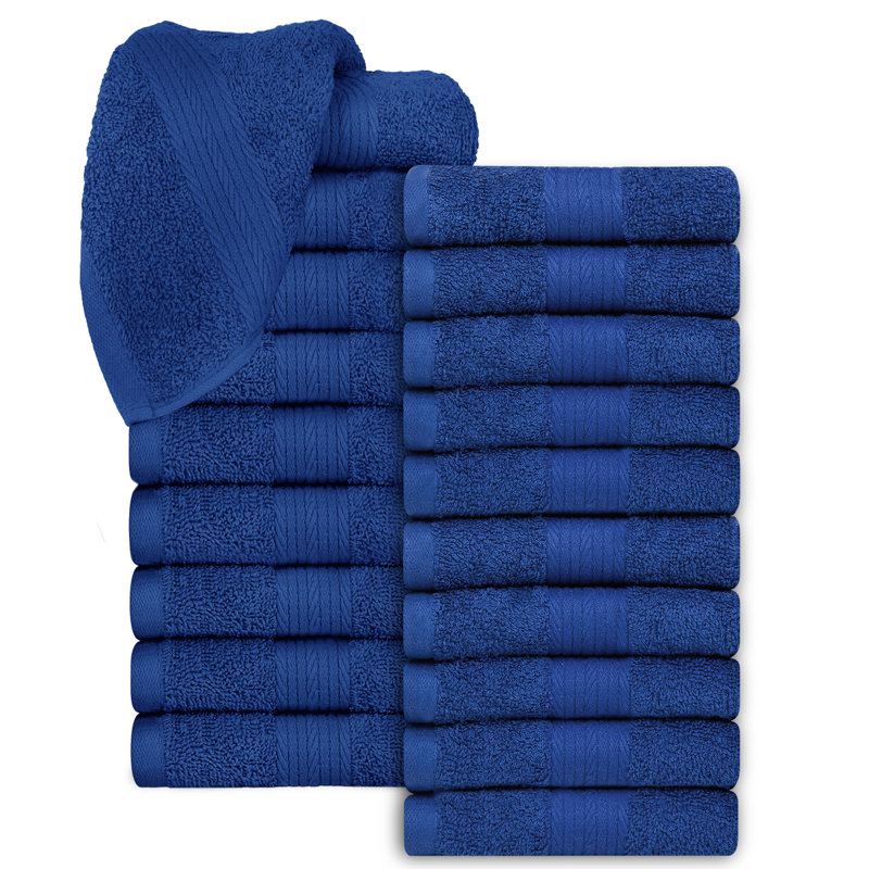 100% Cotton 600 GSM Washcloths, Navy