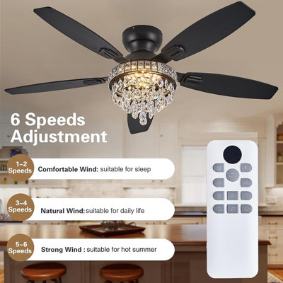 Ventilateur de plafond en cristal Fandelier avec lumières-Ventilateurs de plafond avec ...