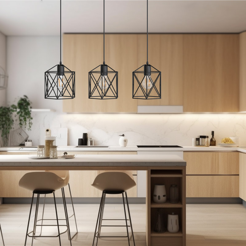 Biyanka 3 - Light Stainless Steel Kitchen Island Pendant