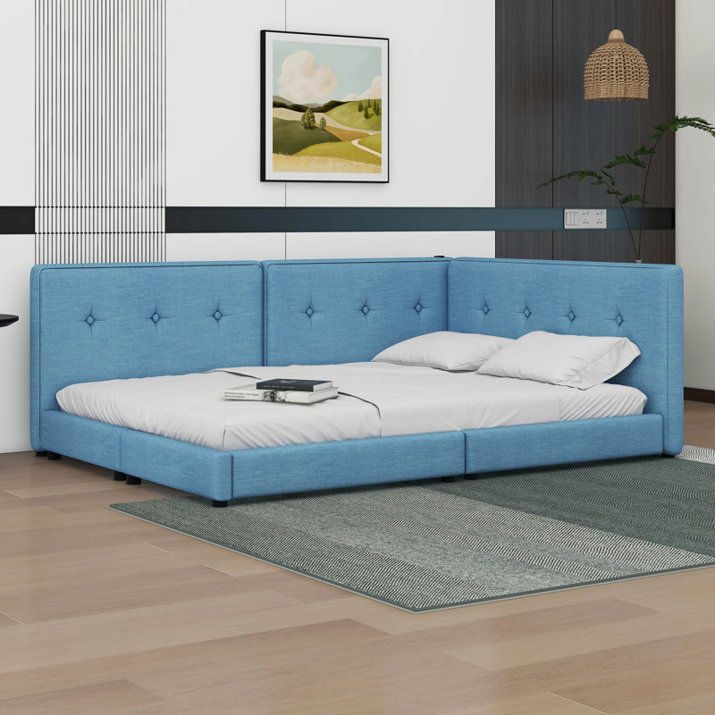 Lavel Upholstered Panel Bed, Queen