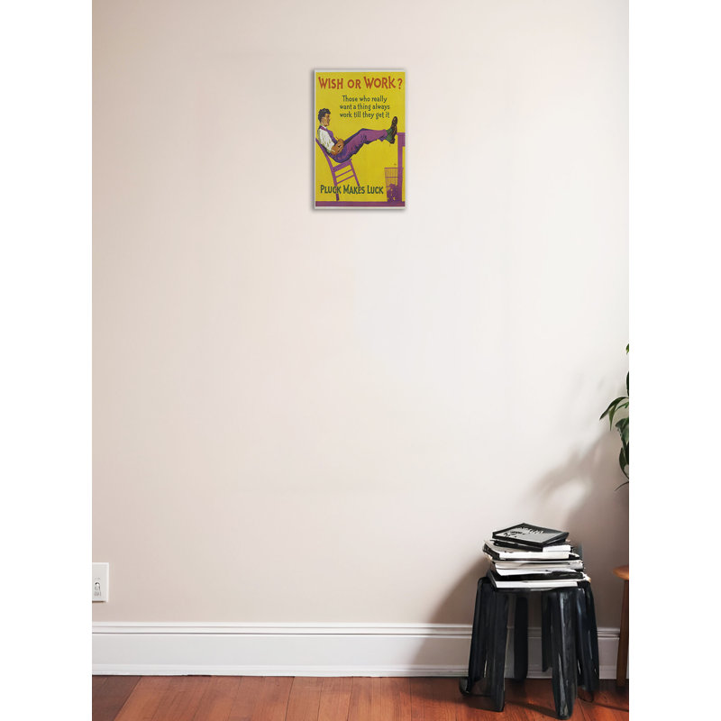 Wish or Work Motivational Quote Framed Canvas Print