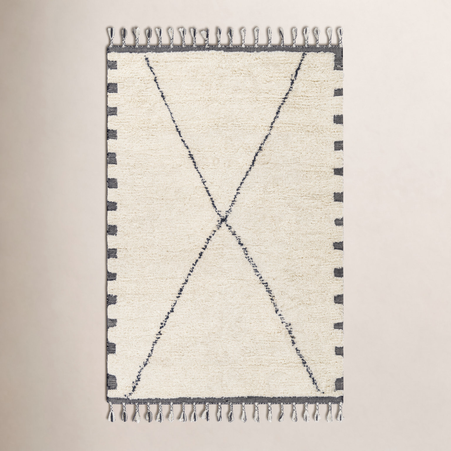 Jovan Handmade Wool White Rug, Rectangle 9' x 12'