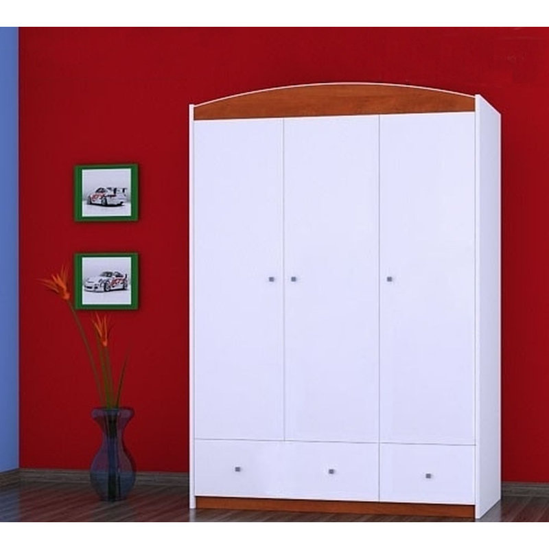 Ornelas 3 Door Wardrobe, Red