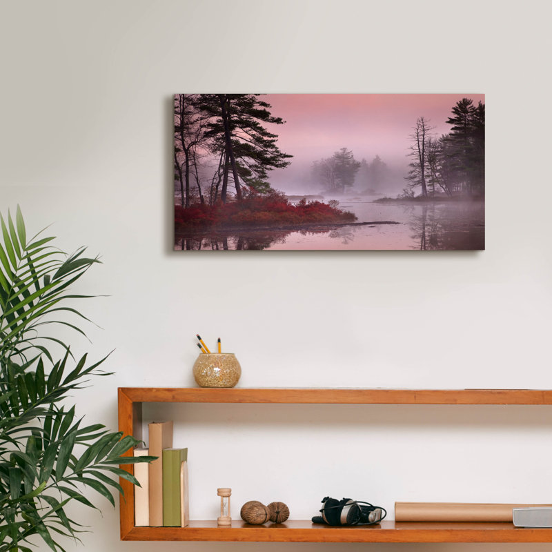 «Pink Fog» par Patrick Zephyr, art mural sur toile, H 12 po x l 24 po x P 0,75 po