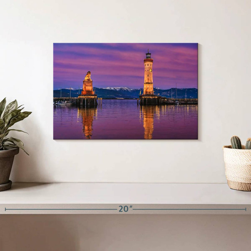 Lion bavarois et phare de Lindau, H 8 po x l 12 po