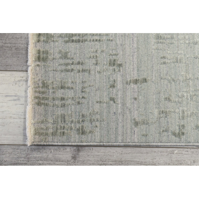 Nickelson 9748-480 MINT GREEN/TAUPE, Runner 2'2" x 7'7"