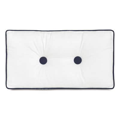 Vizcaya Cotton Lumbar Rectangular Pillow Cover & Insert in Baldwin White/Carnac Sapphire/Breeze Indigo