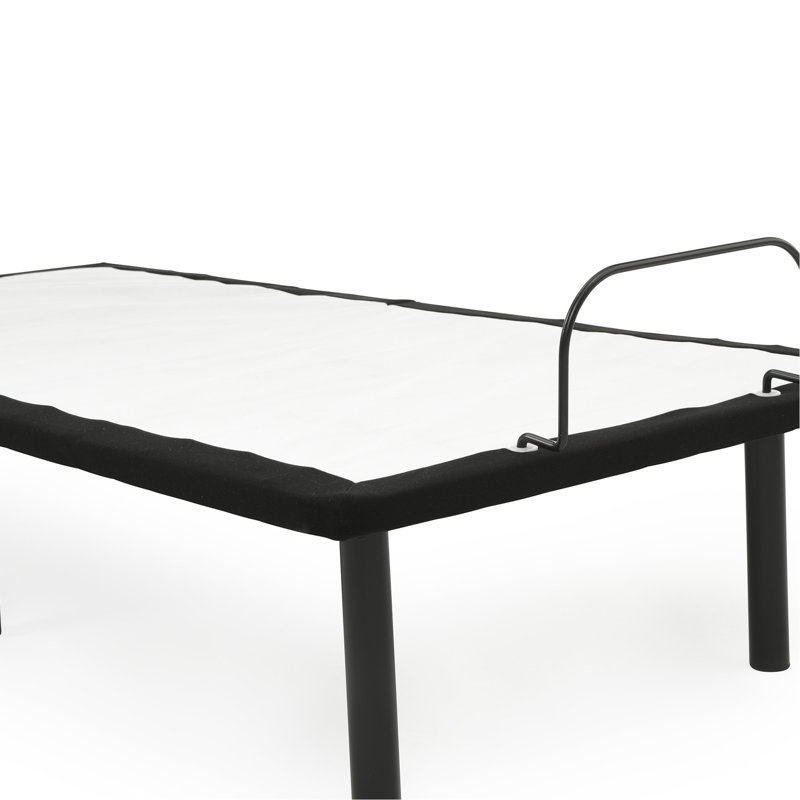 Lit double à base réglable en métal gris, option tête haute avec télécommande câblée, articulation, 72,38 po P, 54,36 W, 15,4 H, 81,53 Lb Contrôle par réduction de l'inconfort, profondeur, largeur, hauteur,