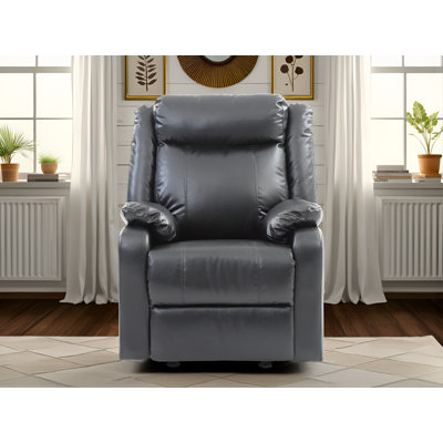 Amadora Black Faux Leather Rocker Recliner -  Latitude Run®, C94441CDB463426F9E9038220ECD697C