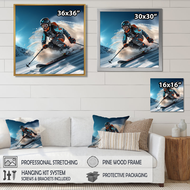 «Downing the Mountain in Speed And Style I», impression d'art mural, Toile tendue, H 16 po x l 16 po x P 1 po