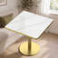 Table de salle à manger carrée moderne avec plateau en faux marbre, assemblage facile, structure en métal robuste, 31,5 pouces de diamètre-1334957724-1334957725-1334957723