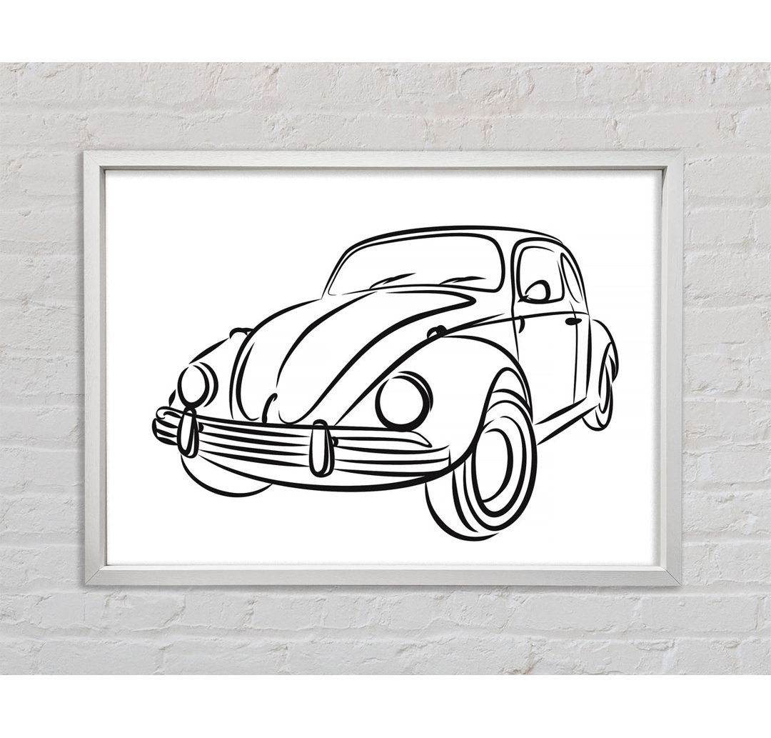 Gerahmtes Leinwandbild VW Beetle Outline