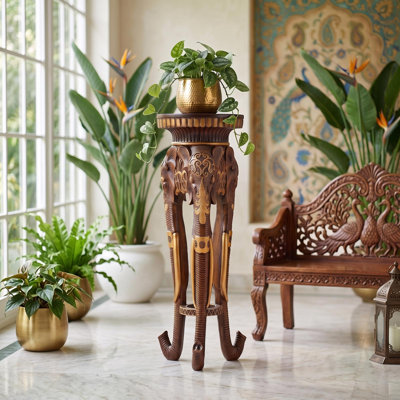 Majestic Elephant Pedestal Plant Stand