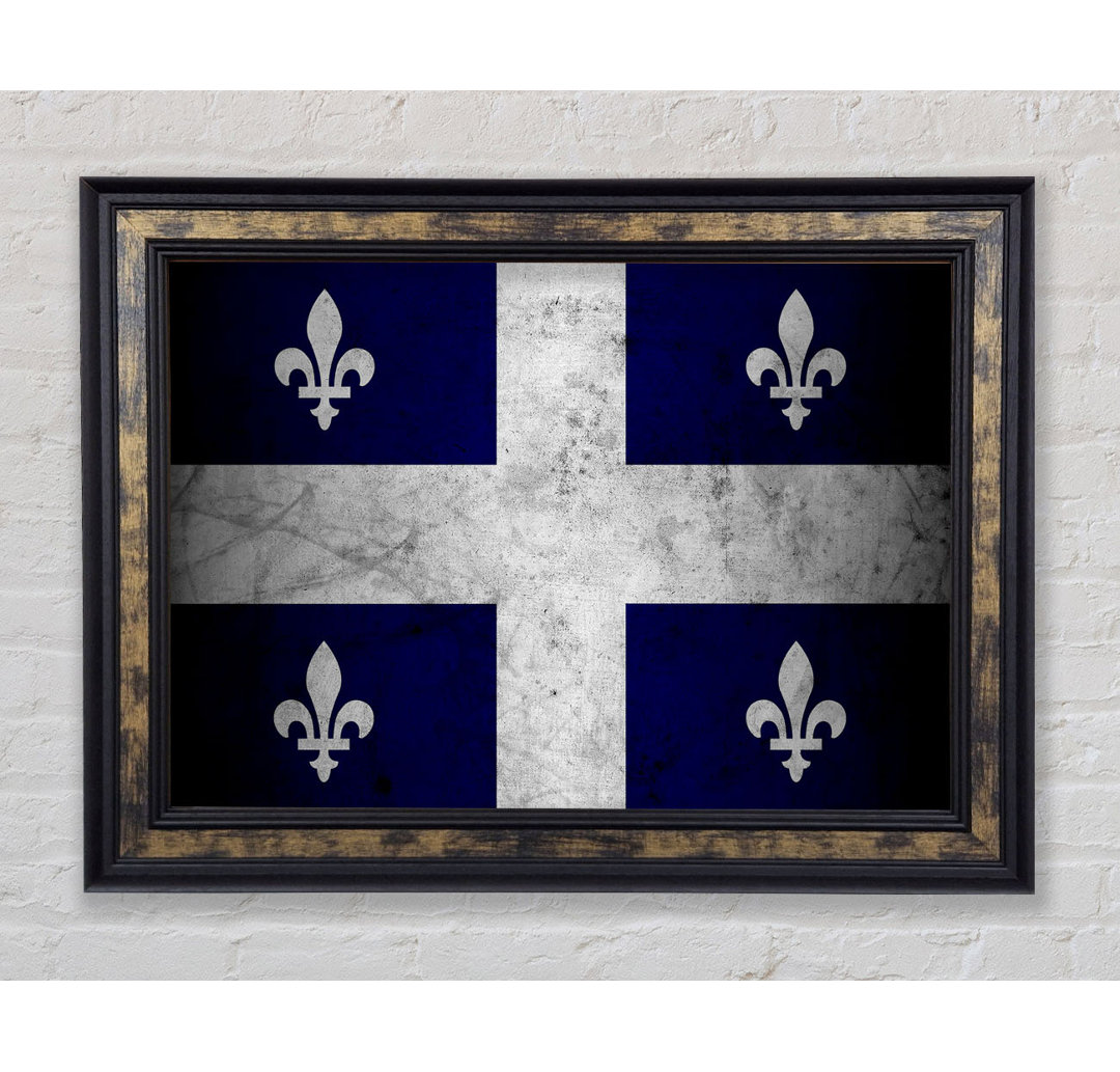 Quebec Grunge Flagge - Einzelner Bilderrahmen Kunstdrucke