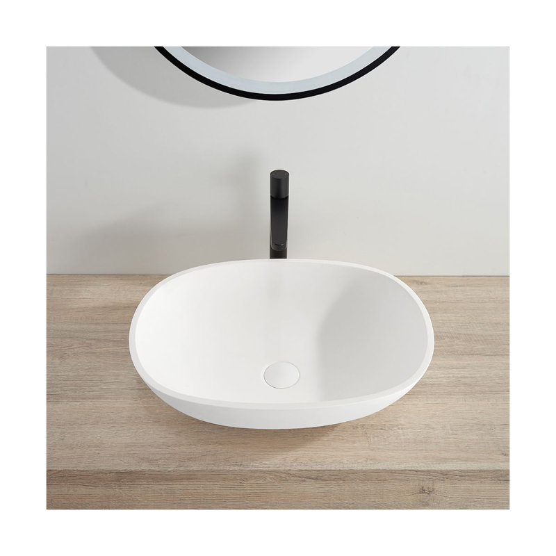 Brayden Studio 55mm L x 40mm W Natural Stone Oval Sink