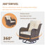 Chaises de patio simples et chaises pivotantes avec coussins et repose-pieds