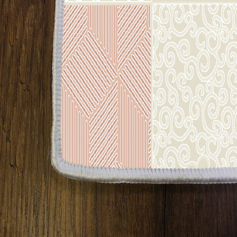Tapis de couloir doux (2,6 x 4,9 pi), 100% polyester, hauteur de poils de 0,3 po | Antibactérien, antidérapant, 650 g / m² | Lavable à la machine, impression numérique 3D | Parfait pour le salon, le vestibule et la chambre à coucher
