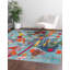 Tapis abstrait bleu / orange -69787021