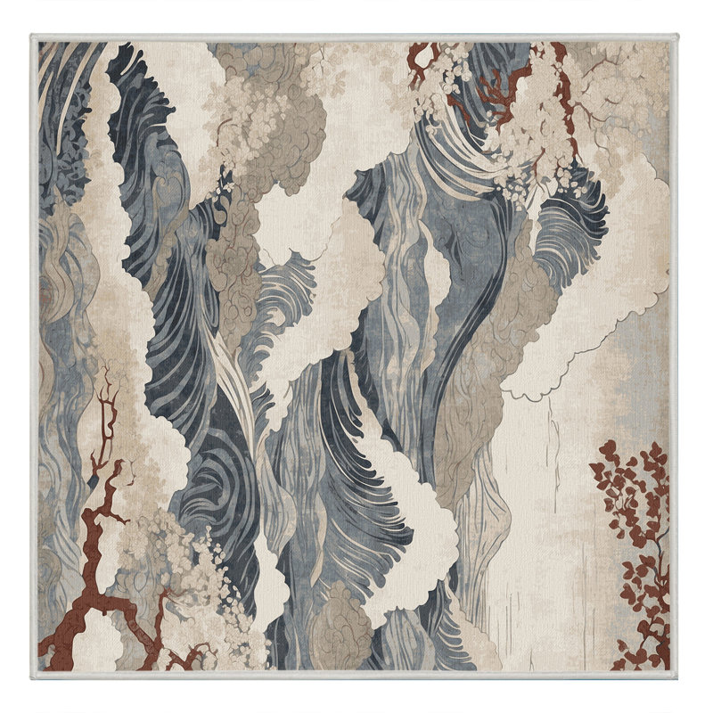 Crimson Dreams Rug, Square 5'