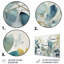 «Blue Botanical Rhythms II - Abstract Botanicals», ensemble de reproductions d'art mural en métal