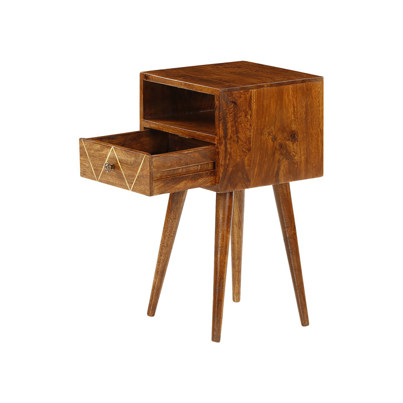 Cecelia 30cm W Solid Wood Bedside Table