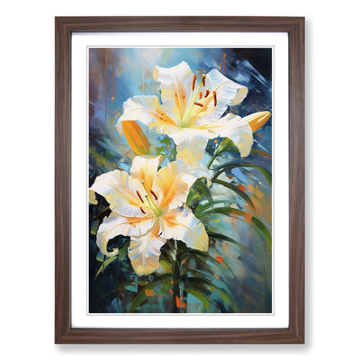 Lily Flower Impressionism - Single Picture Frame Print on Wood