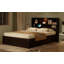 Wood Platform Bed With Bookcase Headboard, Built-In Downlight, Charging Station & 2 Side Drawers-114231878-114231881