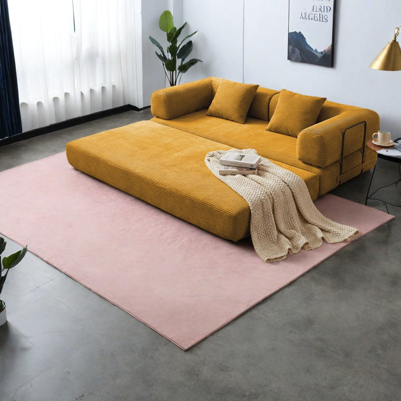 Compression Convertible Sofas, Corduroy Modern Sleeper For Small Home