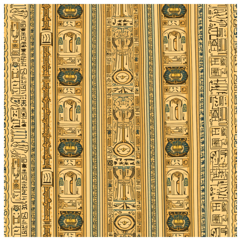 Coussins égyptiens à motif égyptien, 16 x 16 pouces