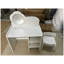 Ensemble de coiffeuse pour enfants avec miroir et chaise, coiffeuse en bois blanc
