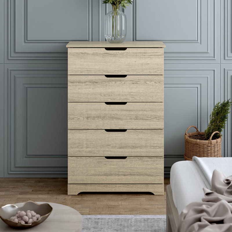 Aroob 5 Drawer 31.5'' W Dresser, Oslo Oak