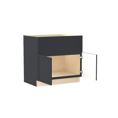 Gallery Express Alton Plywood Assembled 36 in W X 24 in D X 34.5 in H Farm Sink Base Kitchen Cabinet with Soft Close in Onyx