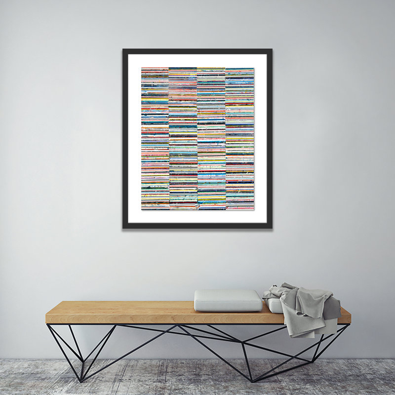 Dash #9 Painting by Brad Ellis, 40" H x 33" W x 2.5" D, Black
