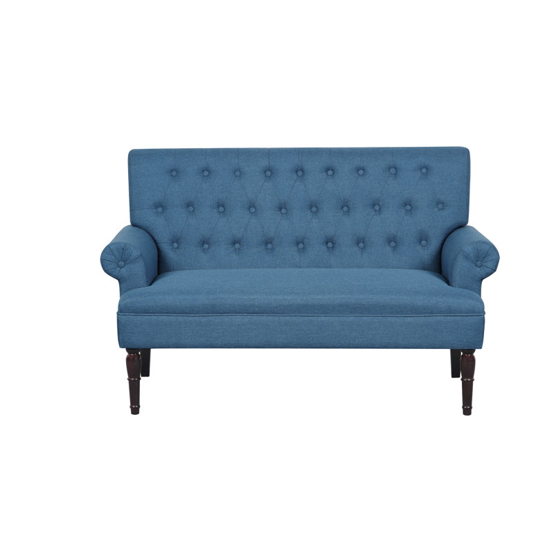 Claydon Upholstered 59'' Loveseat, Ocean Blue Linen