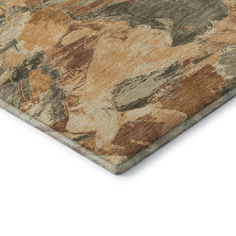 Premium Machine Washable Kumbhar AMF1344 Abstract Rug, Rectangle 2'6" x 3'10"