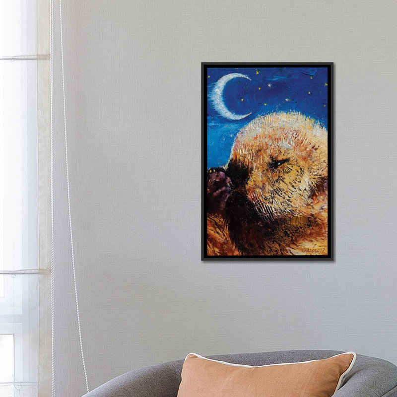 « sea panneaux pup », impression sur toile, H 26 po x l 18 po x P 1,5 po, Toile avec cadre noir, Pas de tapis