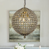 Jaemir French Retro Globe Crystal Chandelier in Antique Gold