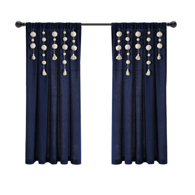 Cotton Blend Semi Sheer Curtain Single Panel