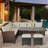 Hearston 8 - Person Wicker Patio Dining Set with Rectangular Table , Cushions Included