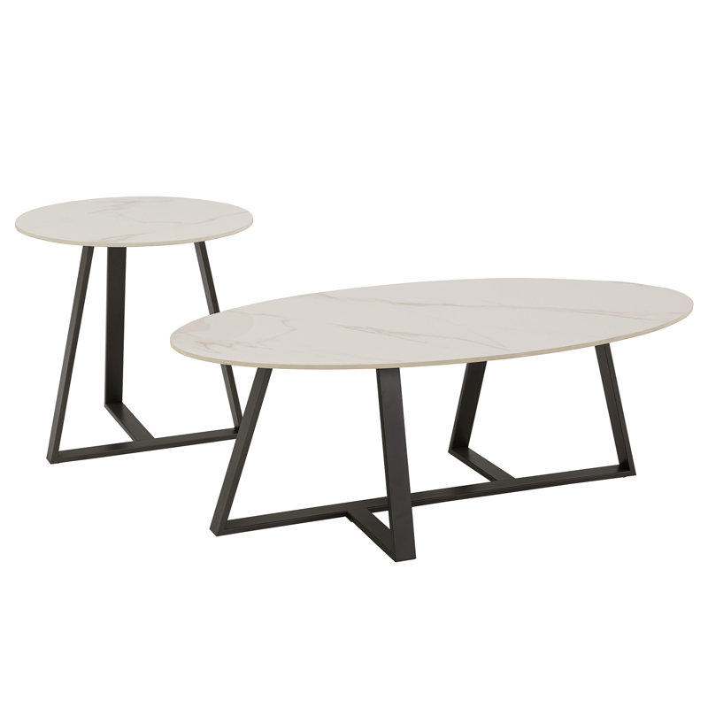 Ensemble de tables basses 2 pièces Kashlee, Blanc