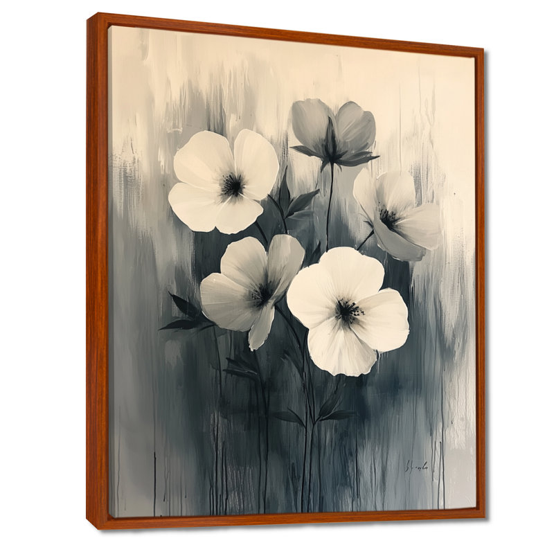 Ahner - impressions sur toile florales, Brun, Impression encadrée flottante, H 20 po x l 12 po