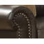 Canapé Tranditional Vintage en cuir brun foncé avec 2 coussins - structure en bois massif, mousse de précision, accoudoirs courbés-1528380556-1528380555