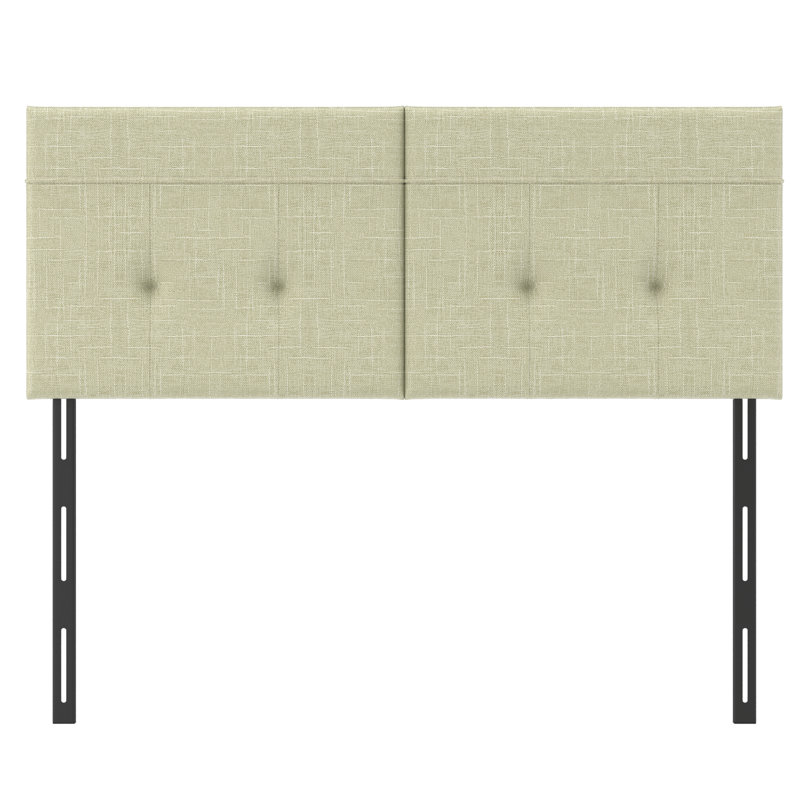 Upholstered Linen King Size Headboard,Sturdy Metal Legs,Tufted Upholstery Design