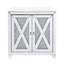 Console à miroir ornée de faux diamants, 2 portes de rangement, structure en forme de « x », 81 cm de large et de haut.